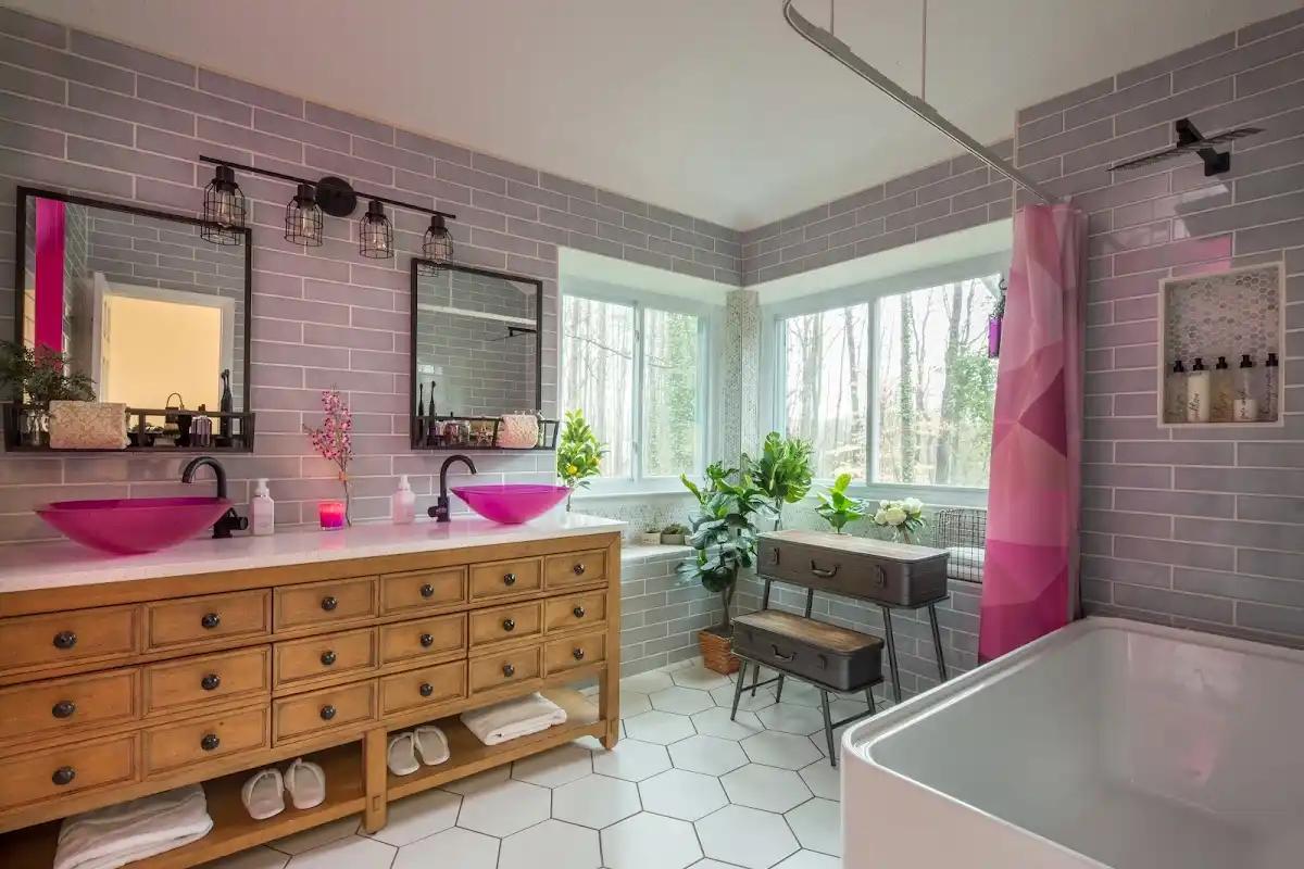 Bathroom renovation after water damage restoration in Phelps