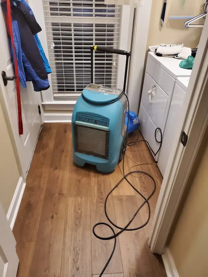Commercial dehumidifier deployed for Flood Damage Cleanup in Phelps
